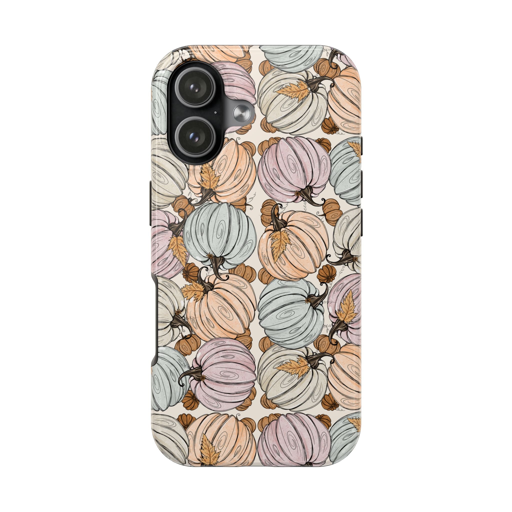 Chic Pumpkin Phone Case, Tough Phone Case for Fall, Autumn Accessories, Unique Gift, Durable Mobile Protection