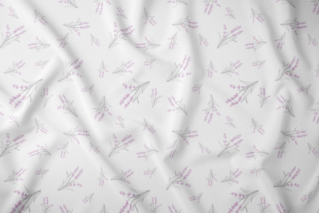 Lavender Floral Seamless Pattern Set | Purple Botanical Gingham | 300 DPI 12" x 12" | DIGITAL ONLY