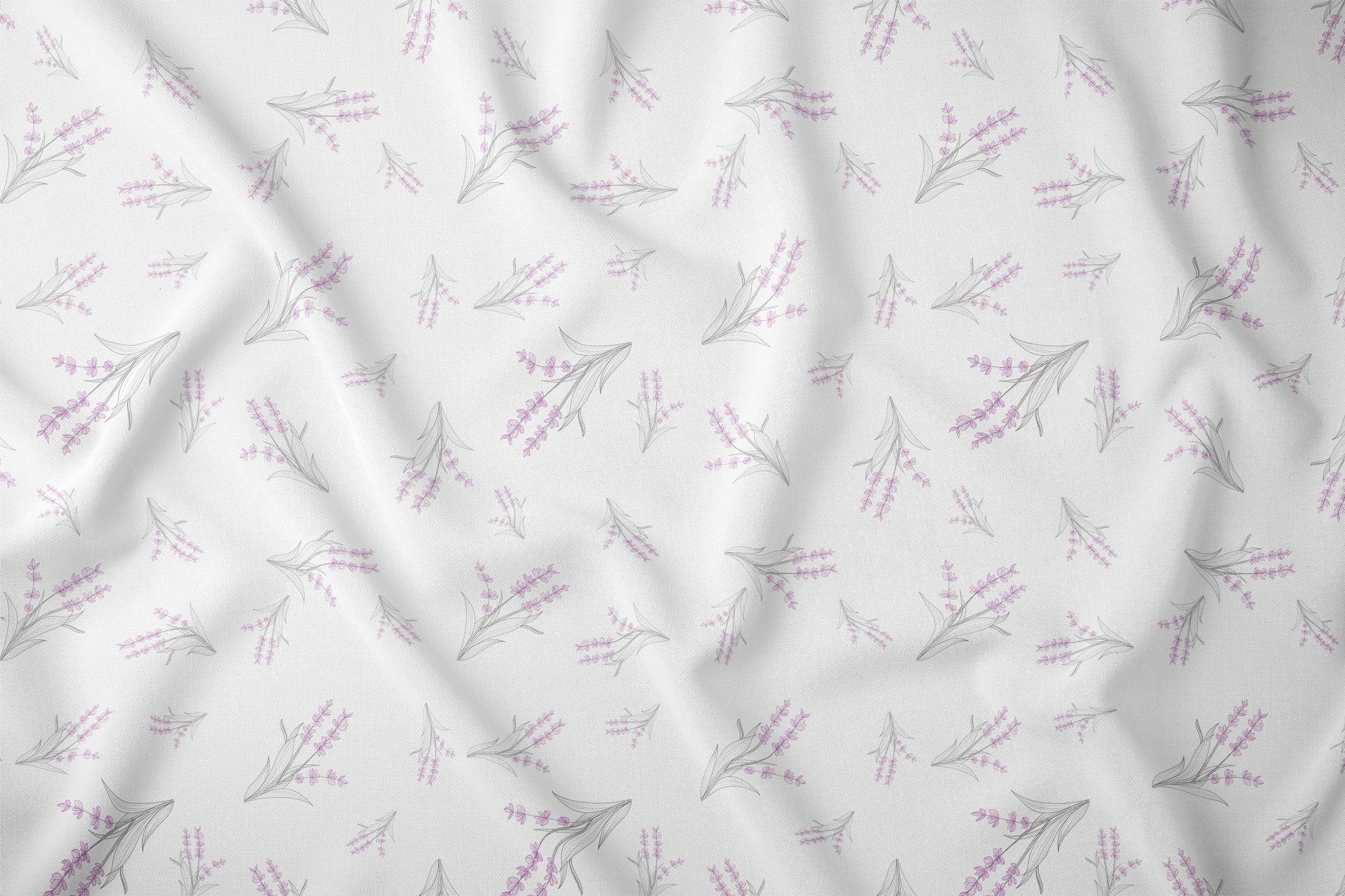 Lavender Floral Seamless Pattern Set | Purple Botanical Gingham | 300 DPI 12" x 12" | DIGITAL ONLY