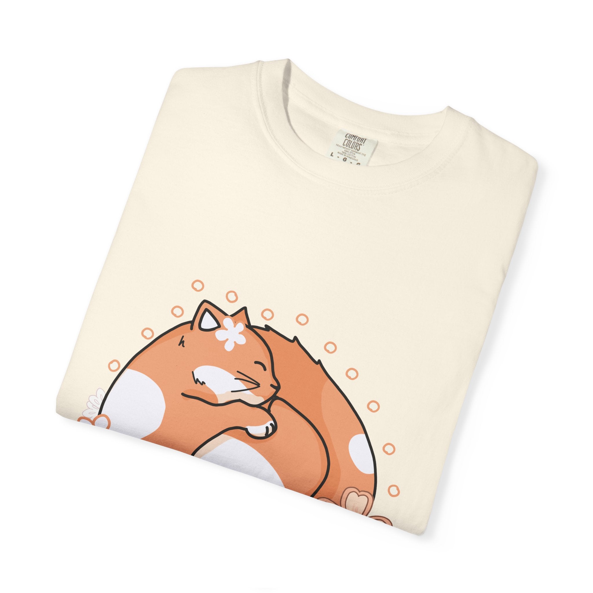 Cozy Cat Floral T-Shirt, Relaxed Vibes Shirt for Cat Lovers, Ideal Gift for Birthdays, Casual Wear, Everyday Comfort