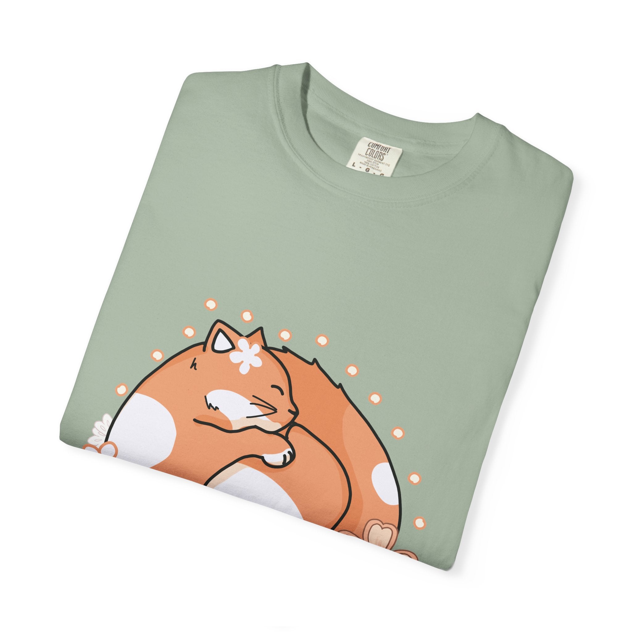 Cozy Cat Floral T-Shirt, Relaxed Vibes Shirt for Cat Lovers, Ideal Gift for Birthdays, Casual Wear, Everyday Comfort