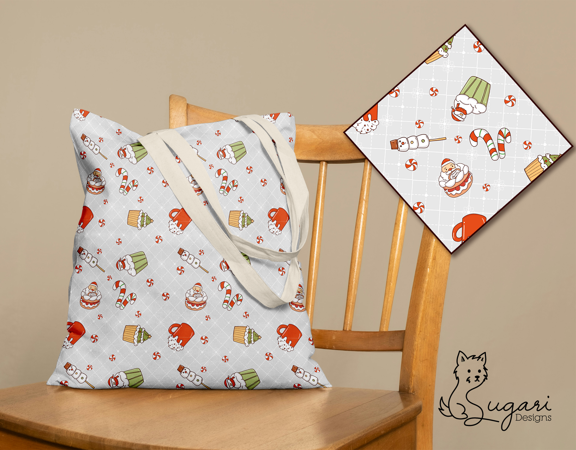 Christmas Dessert Seamless Patterns | Cute Holiday Sweets Clipart & Digital Paper | 300 DPI 12" x 12" | DIGITAL ONLY