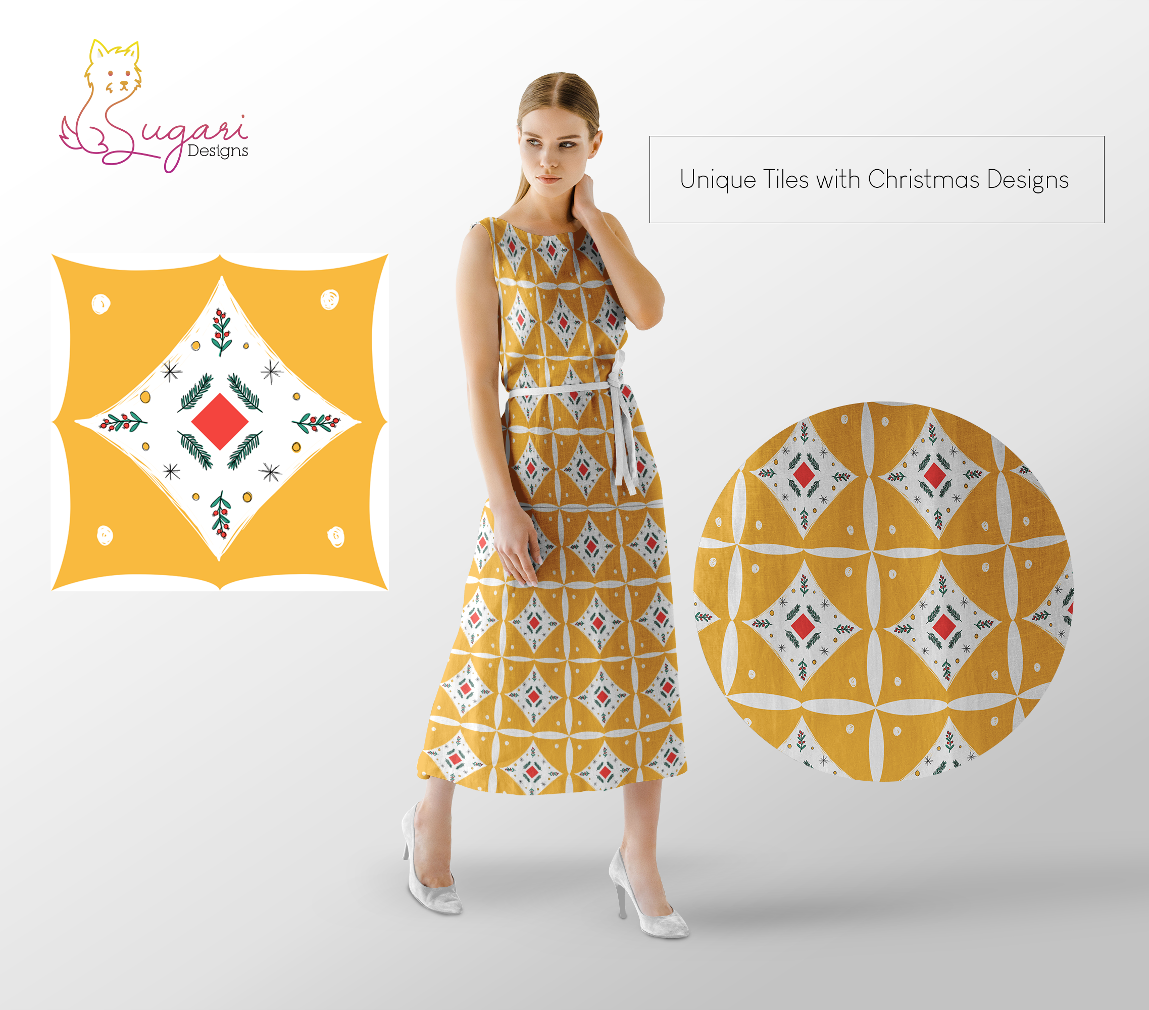 13 Hand-Drawn Square Christmas Tile Block Prints - 300 DPI PNG Flattened Files ugly Xmas sweater